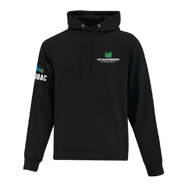 Chandail à capuchon noir avec logo — avant